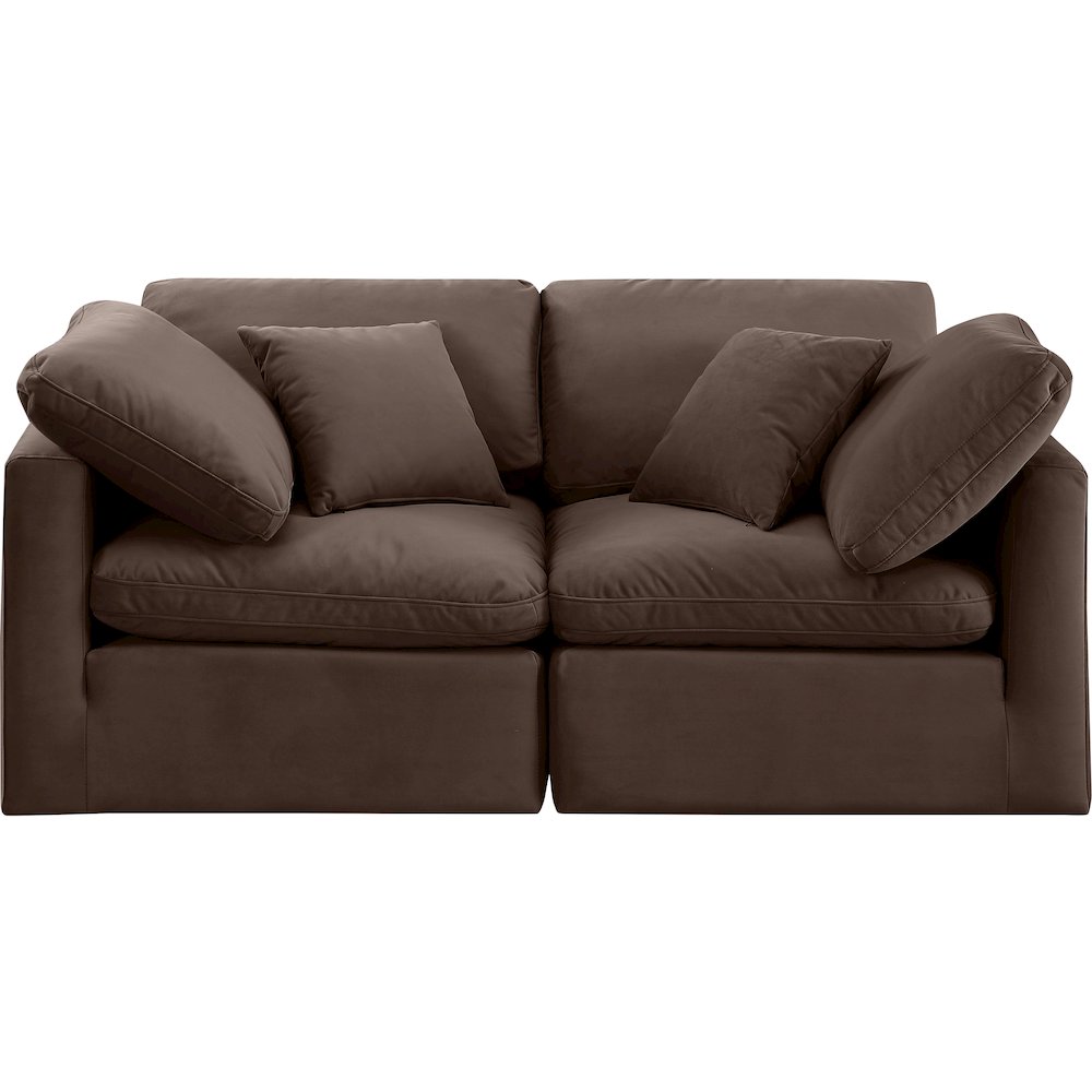 Indulge Brown Velvet Modular Sofa