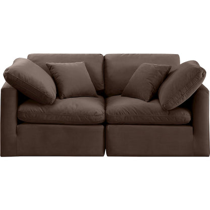 Indulge Brown Velvet Modular Sofa