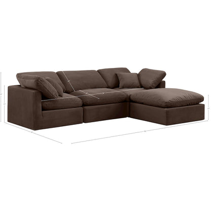 Indulge Brown Velvet Modular Sectional