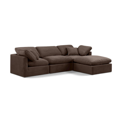 Indulge Brown Velvet Modular Sectional