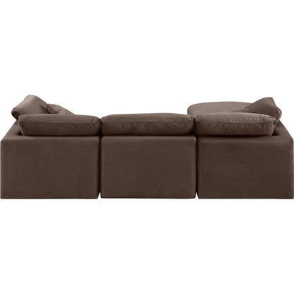 Indulge Brown Velvet Modular Sectional