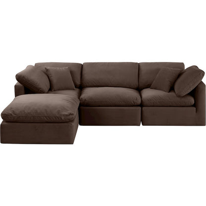 Indulge Brown Velvet Modular Sectional
