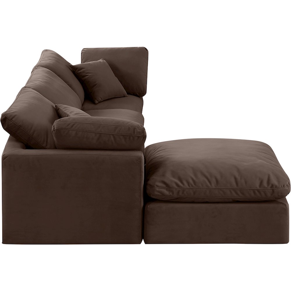 Indulge Brown Velvet Modular Sectional