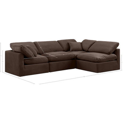 Indulge Brown Velvet Modular Sectional