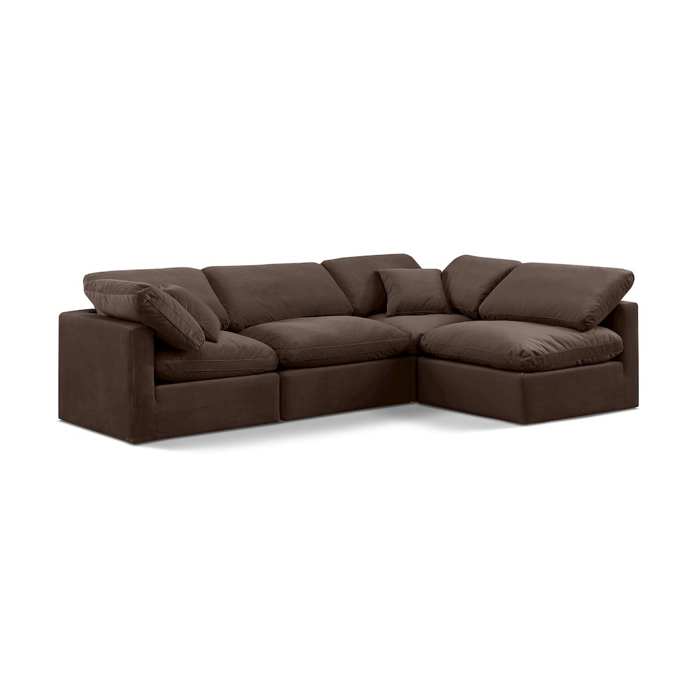 Indulge Brown Velvet Modular Sectional