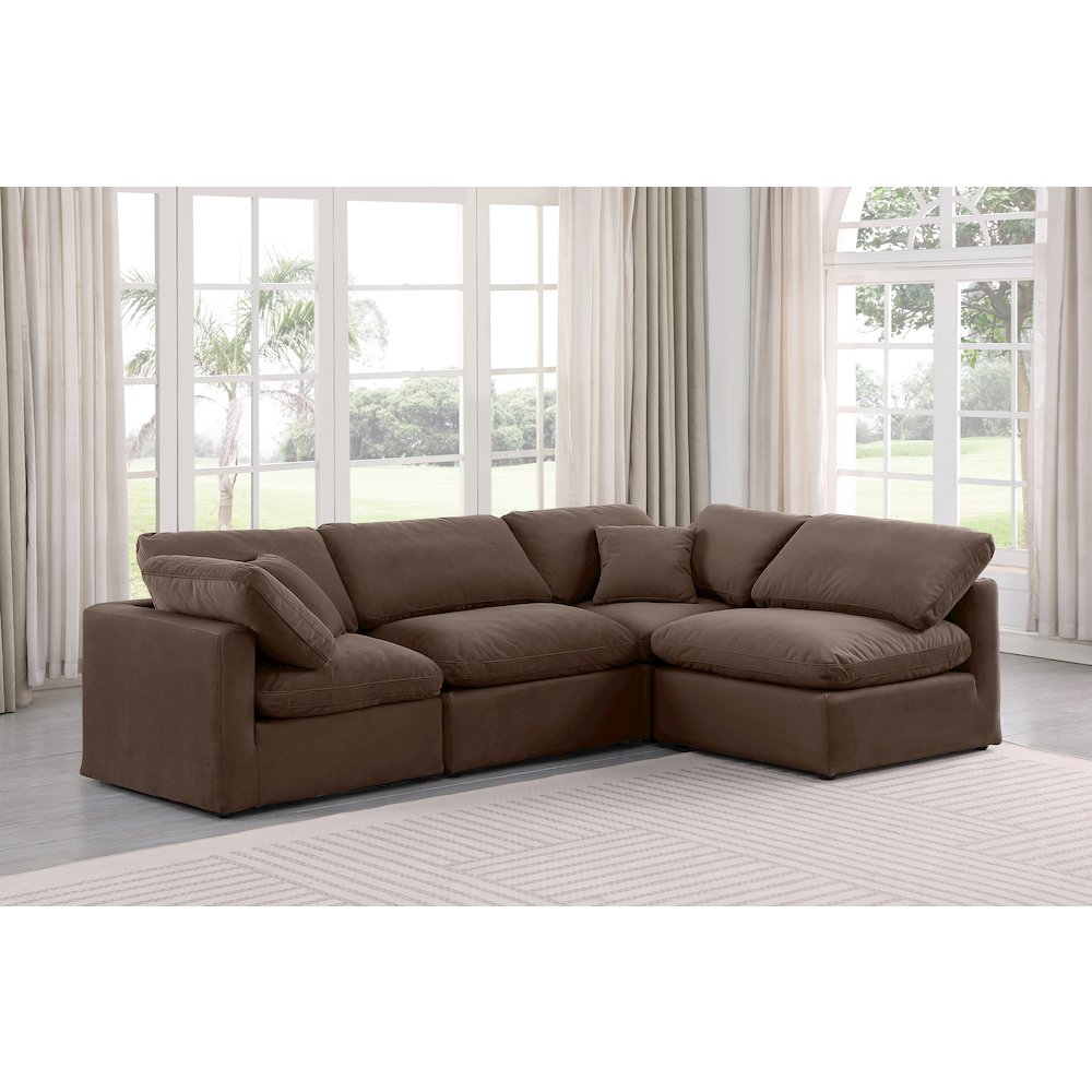 Indulge Brown Velvet Modular Sectional