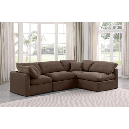 Indulge Brown Velvet Modular Sectional