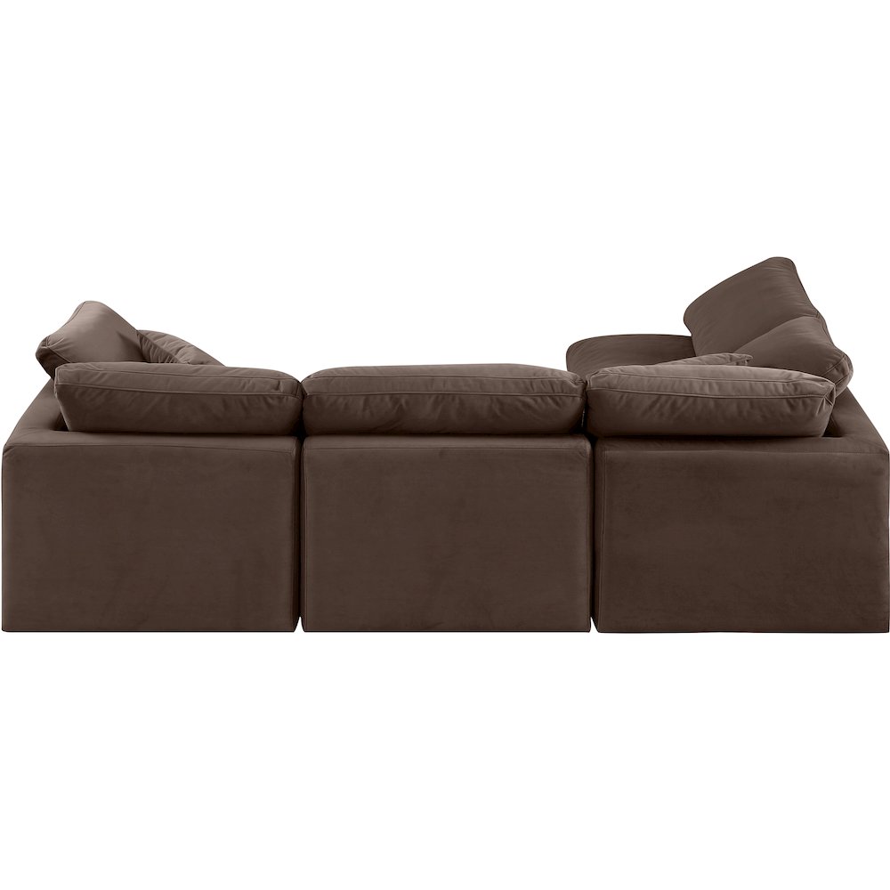 Indulge Brown Velvet Modular Sectional