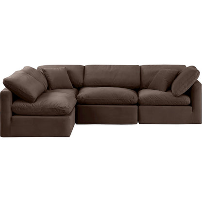 Indulge Brown Velvet Modular Sectional