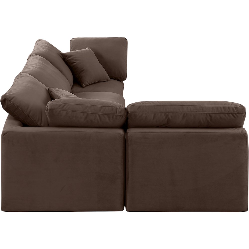 Indulge Brown Velvet Modular Sectional