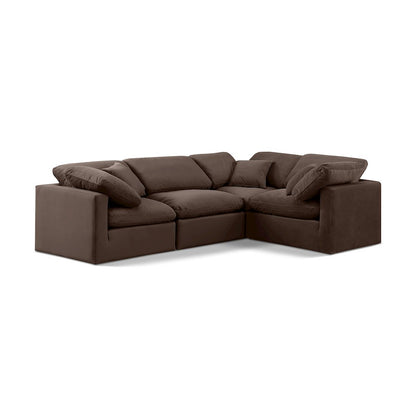 Indulge Brown Velvet Modular Sectional