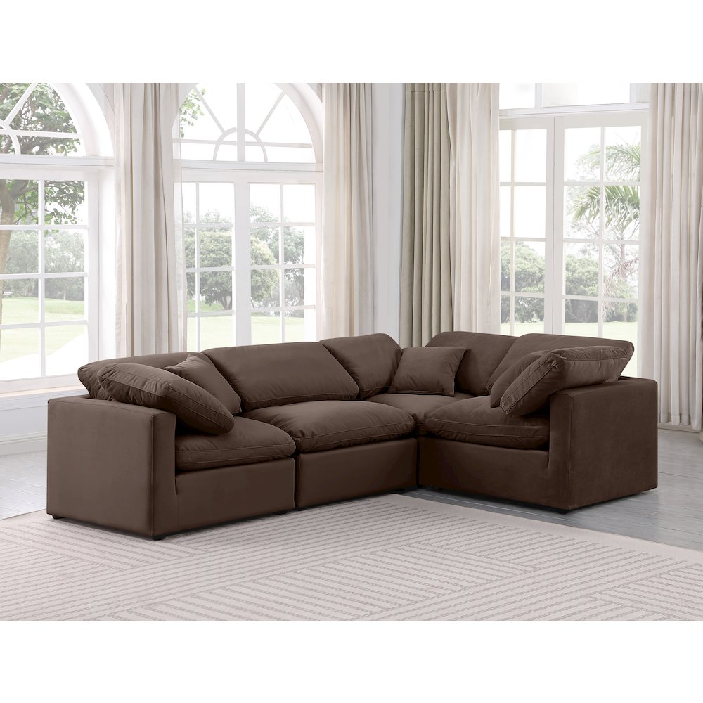 Indulge Brown Velvet Modular Sectional