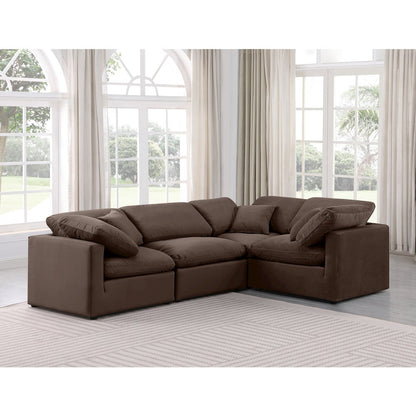 Indulge Brown Velvet Modular Sectional