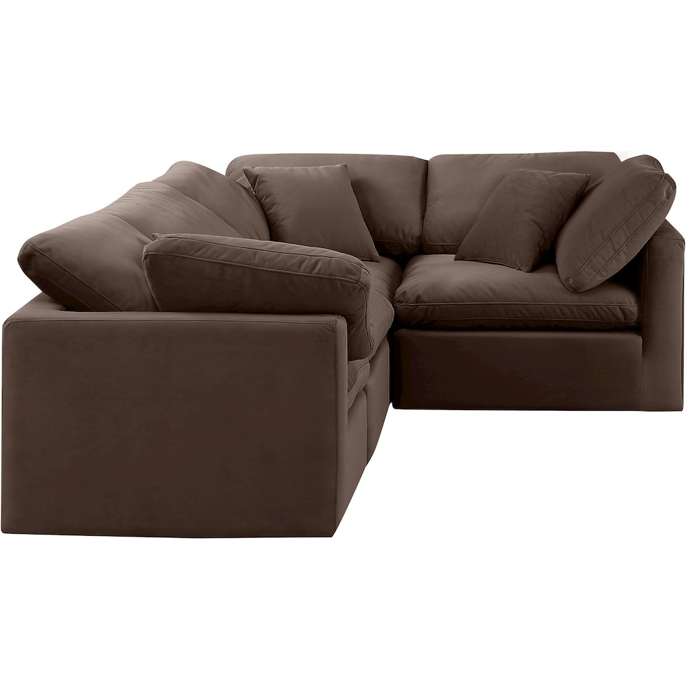 Indulge Brown Velvet Modular Sectional