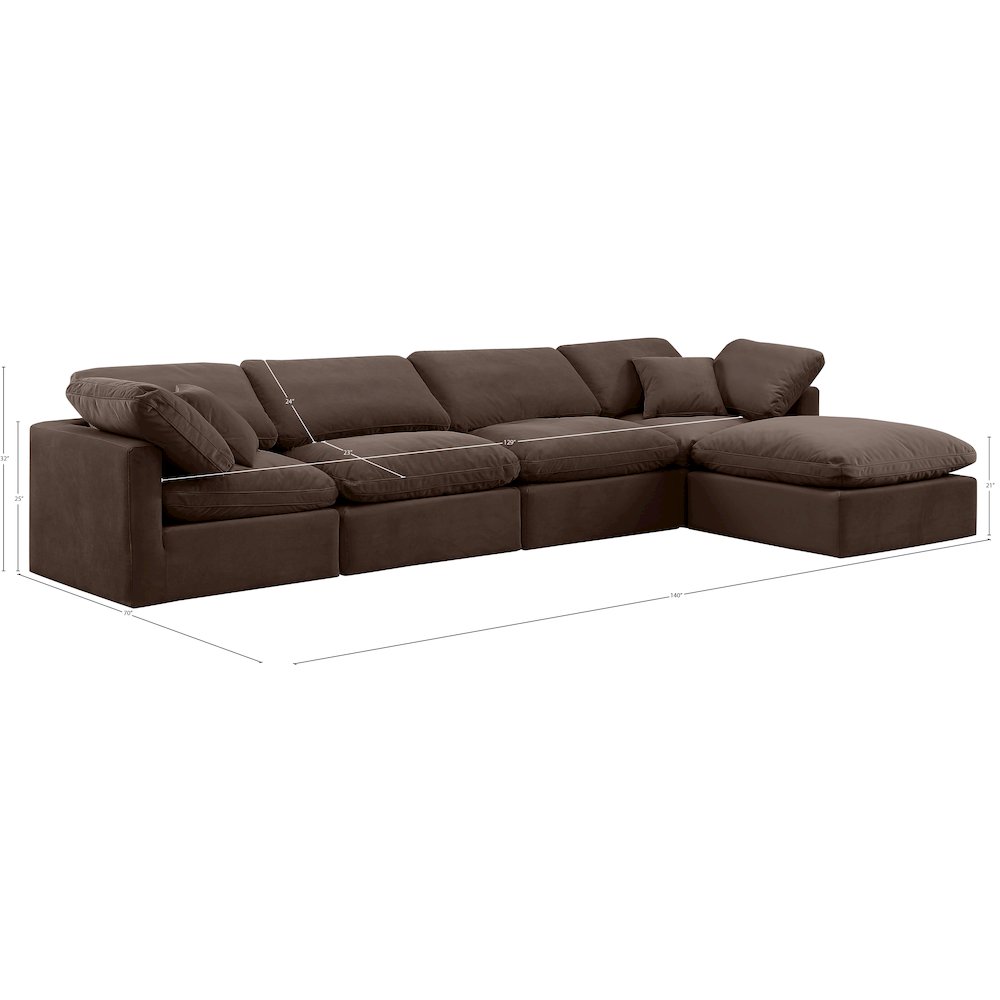 Indulge Brown Velvet Modular Sectional