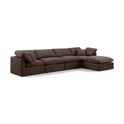 Indulge Brown Velvet Modular Sectional