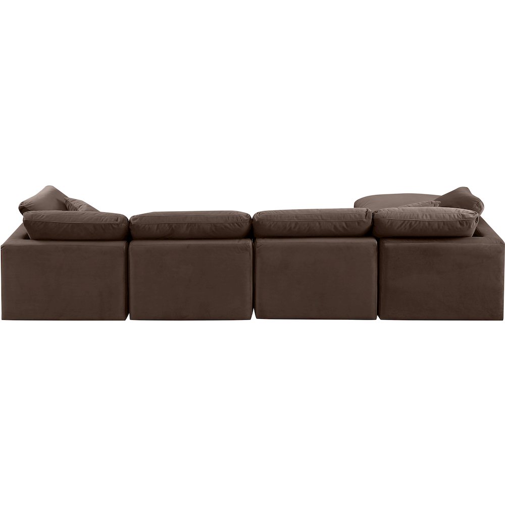 Indulge Brown Velvet Modular Sectional