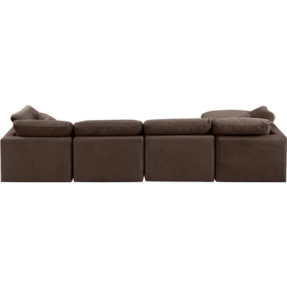 Indulge Brown Velvet Modular Sectional