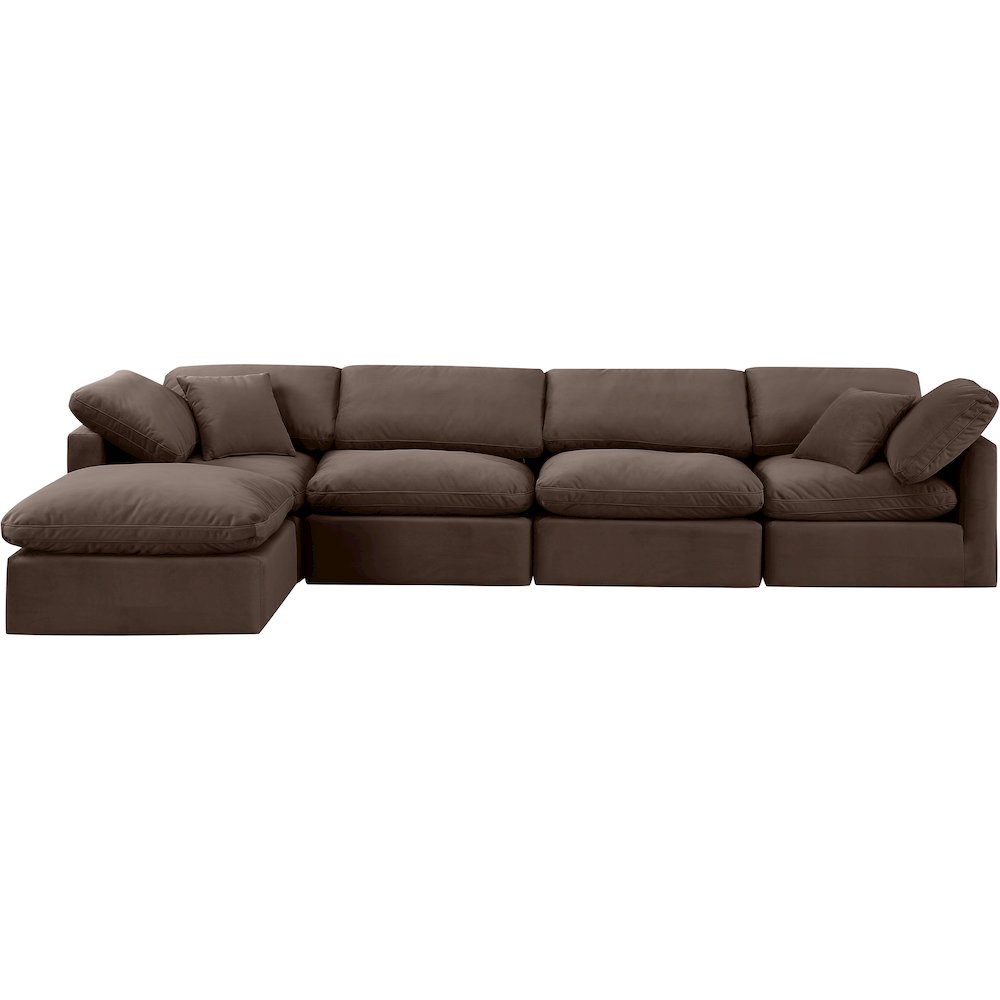 Indulge Brown Velvet Modular Sectional