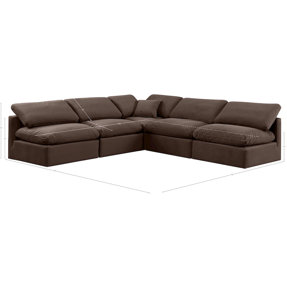 Indulge Brown Velvet Modular Sectional