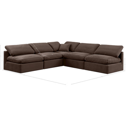 Indulge Brown Velvet Modular Sectional