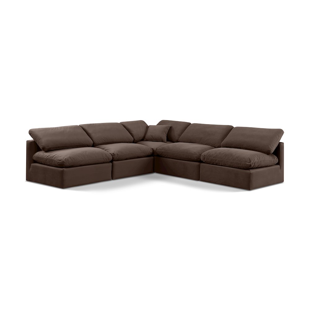 Indulge Brown Velvet Modular Sectional