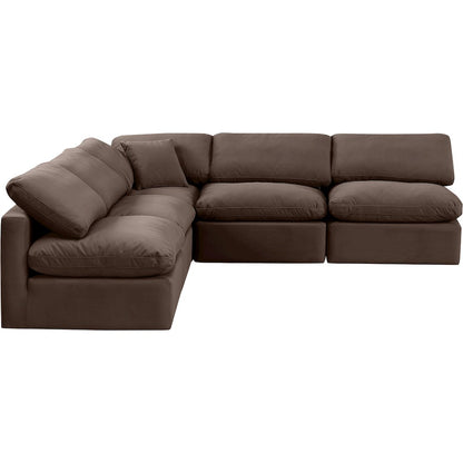 Indulge Brown Velvet Modular Sectional