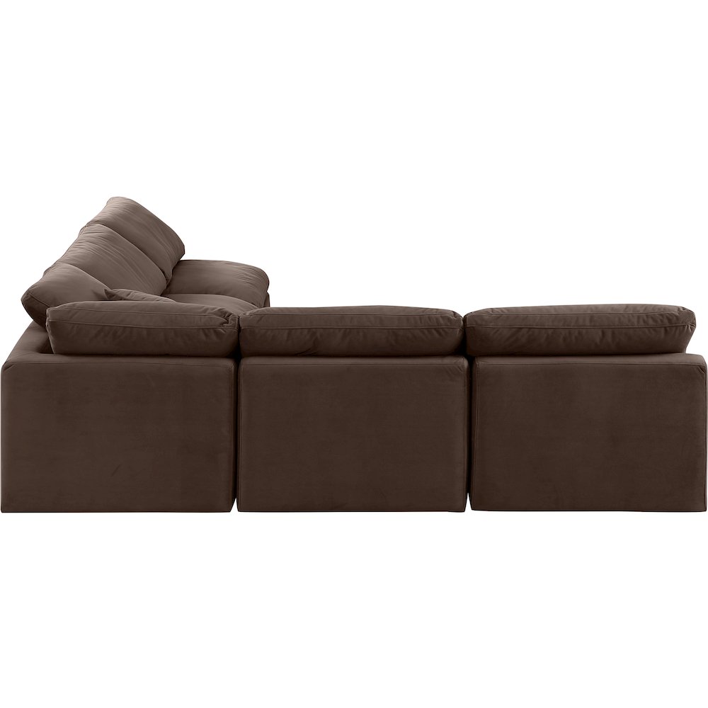 Indulge Brown Velvet Modular Sectional