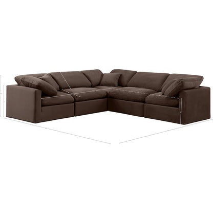 Indulge Brown Velvet Modular Sectional