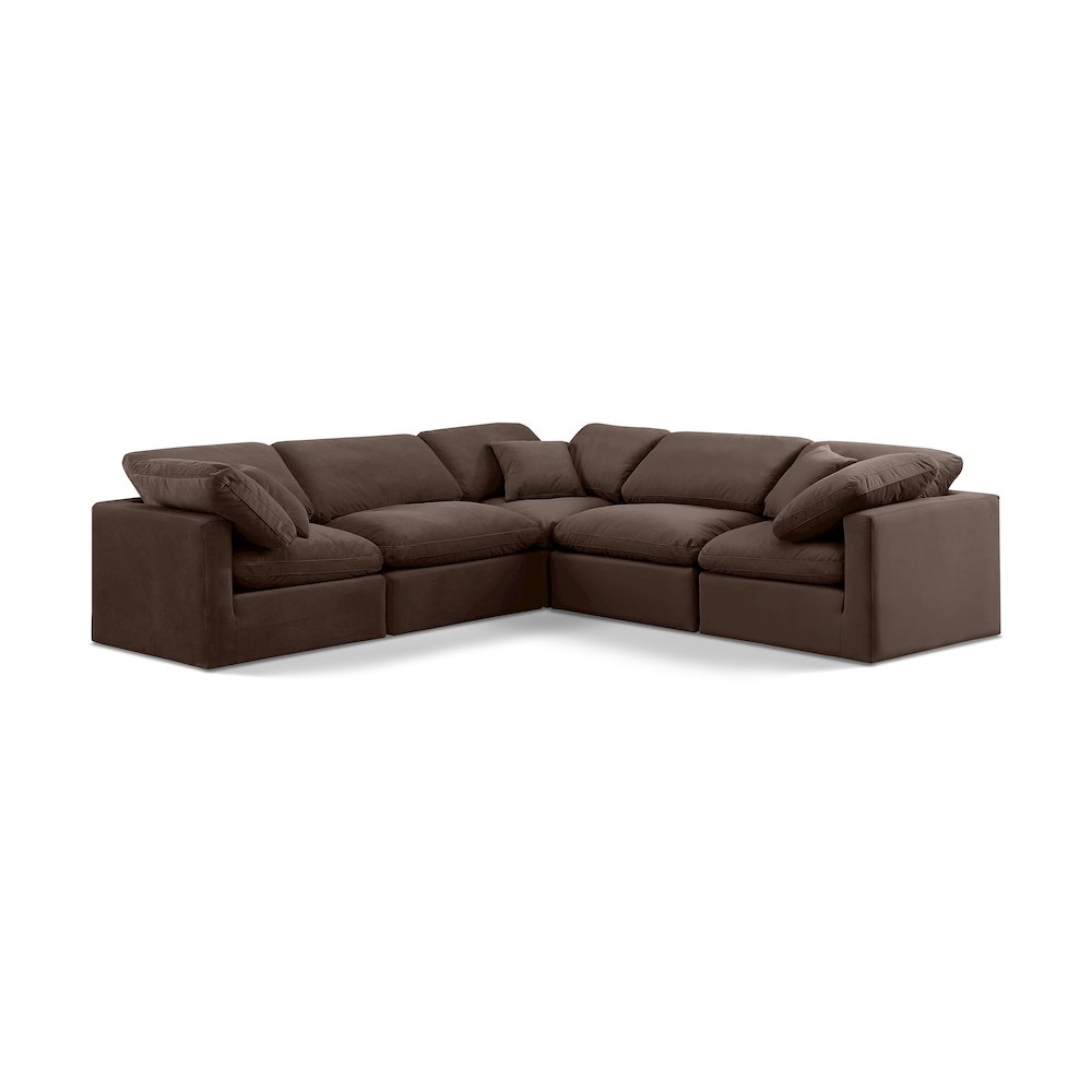 Indulge Brown Velvet Modular Sectional