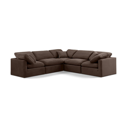 Indulge Brown Velvet Modular Sectional