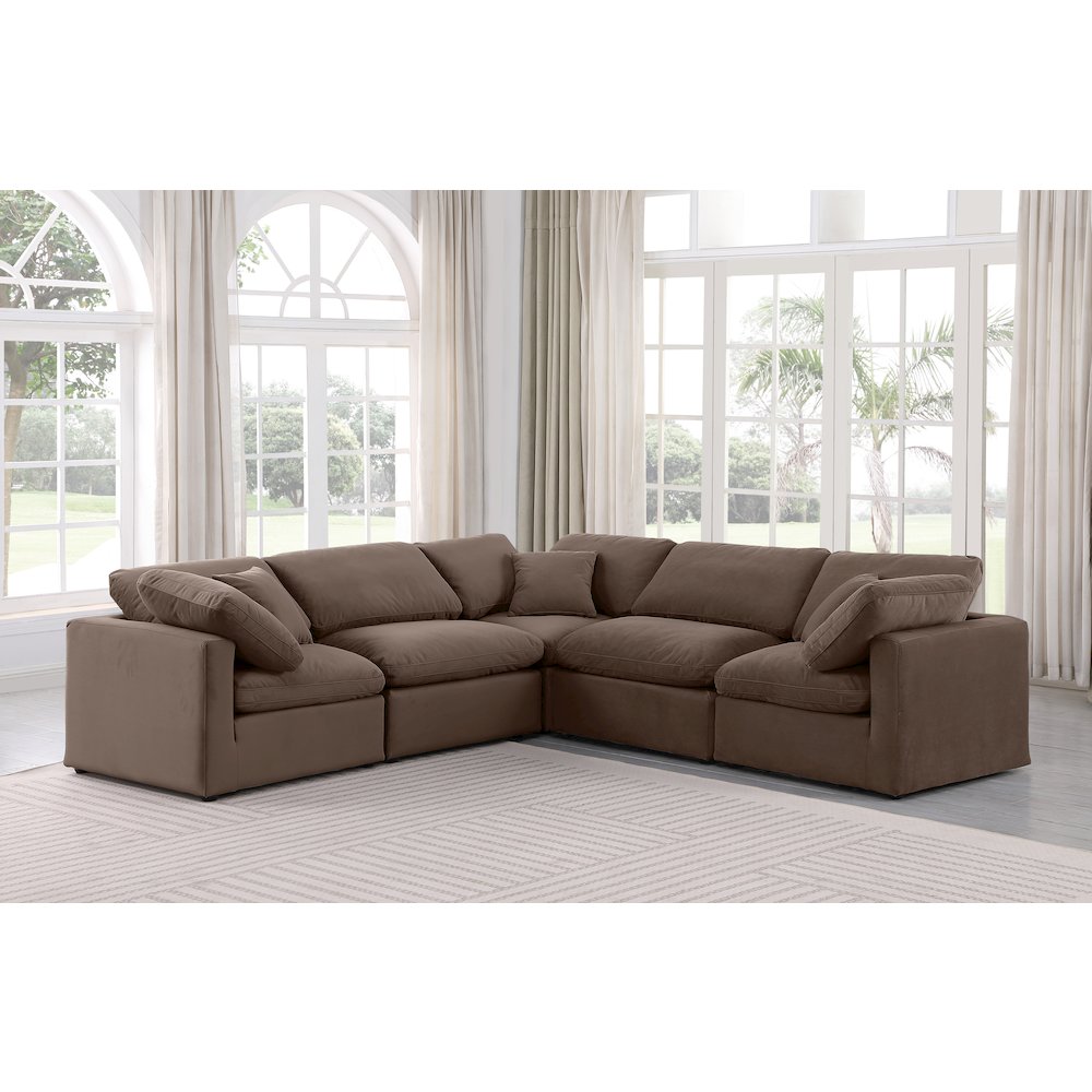 Indulge Brown Velvet Modular Sectional