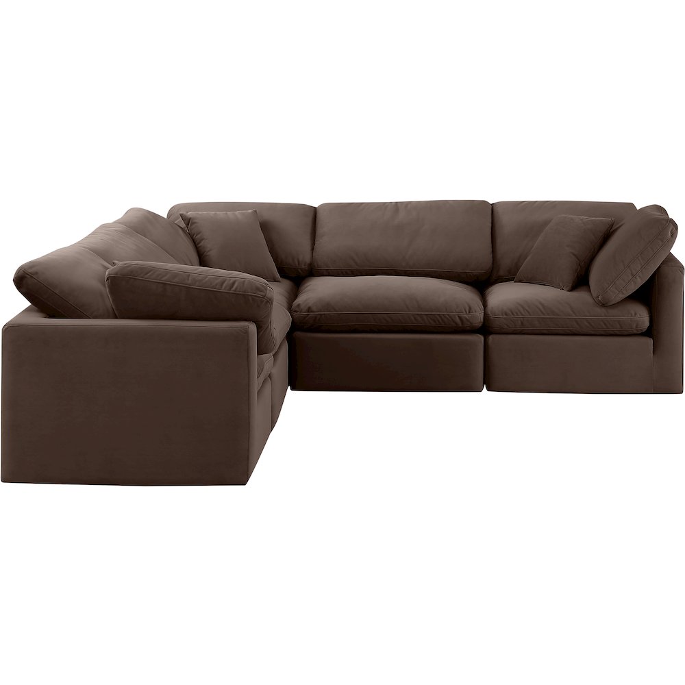 Indulge Brown Velvet Modular Sectional