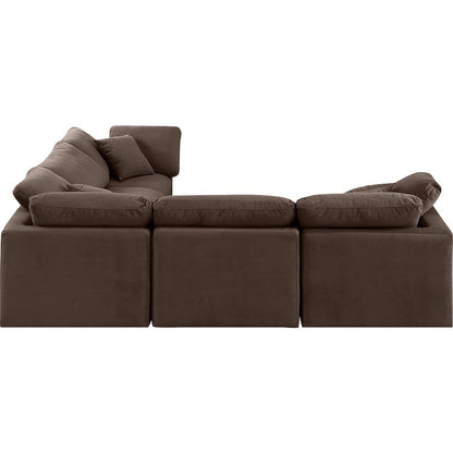 Indulge Brown Velvet Modular Sectional