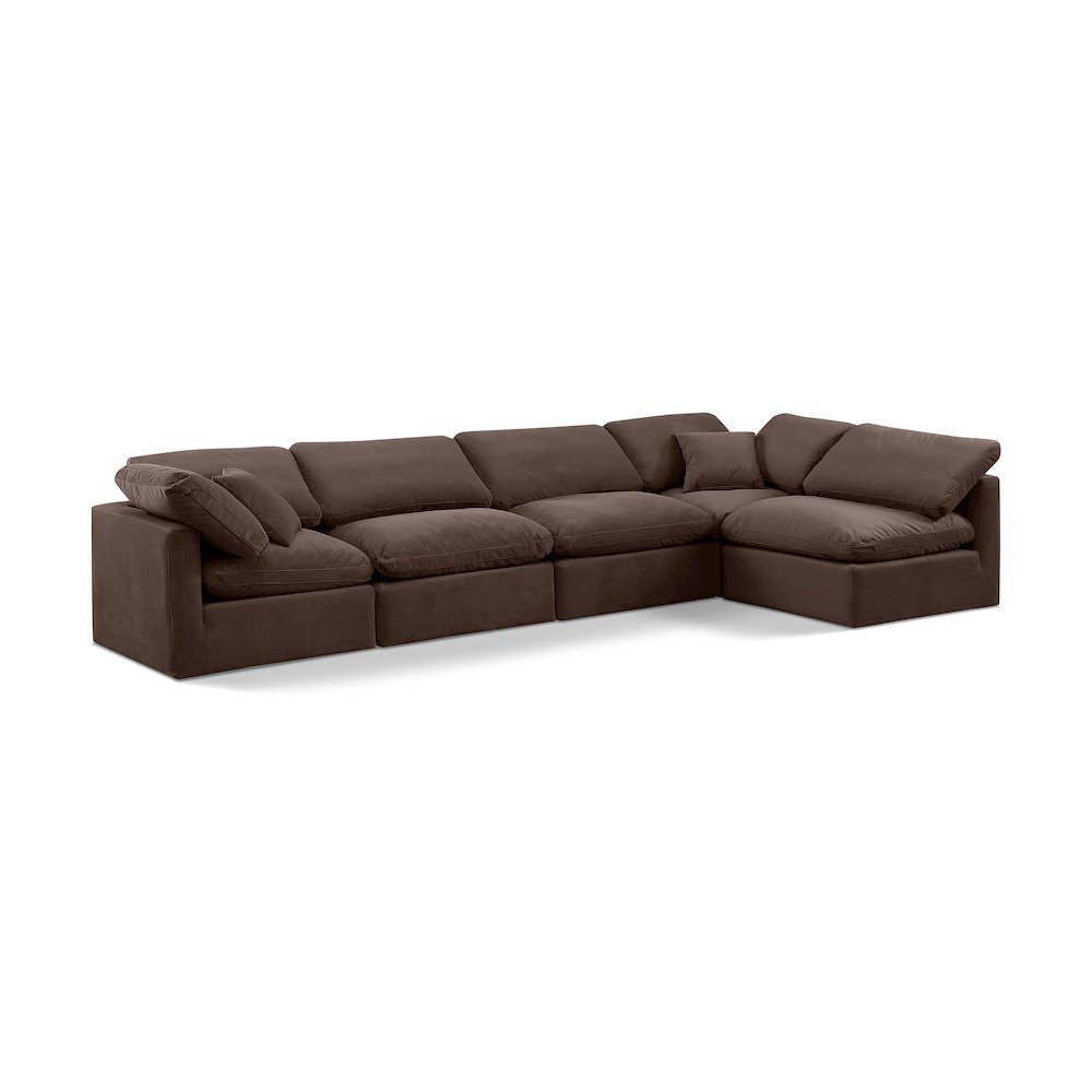 Indulge Brown Velvet Modular Sectional