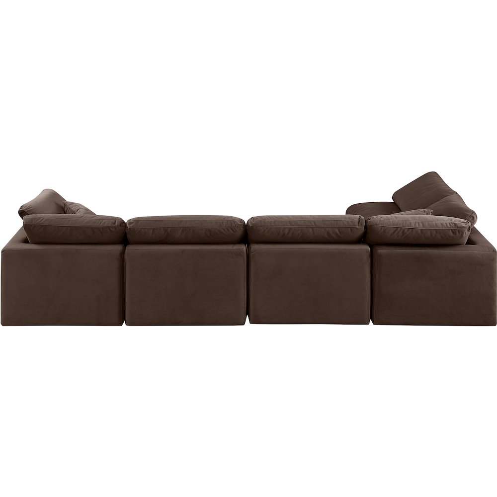 Indulge Brown Velvet Modular Sectional