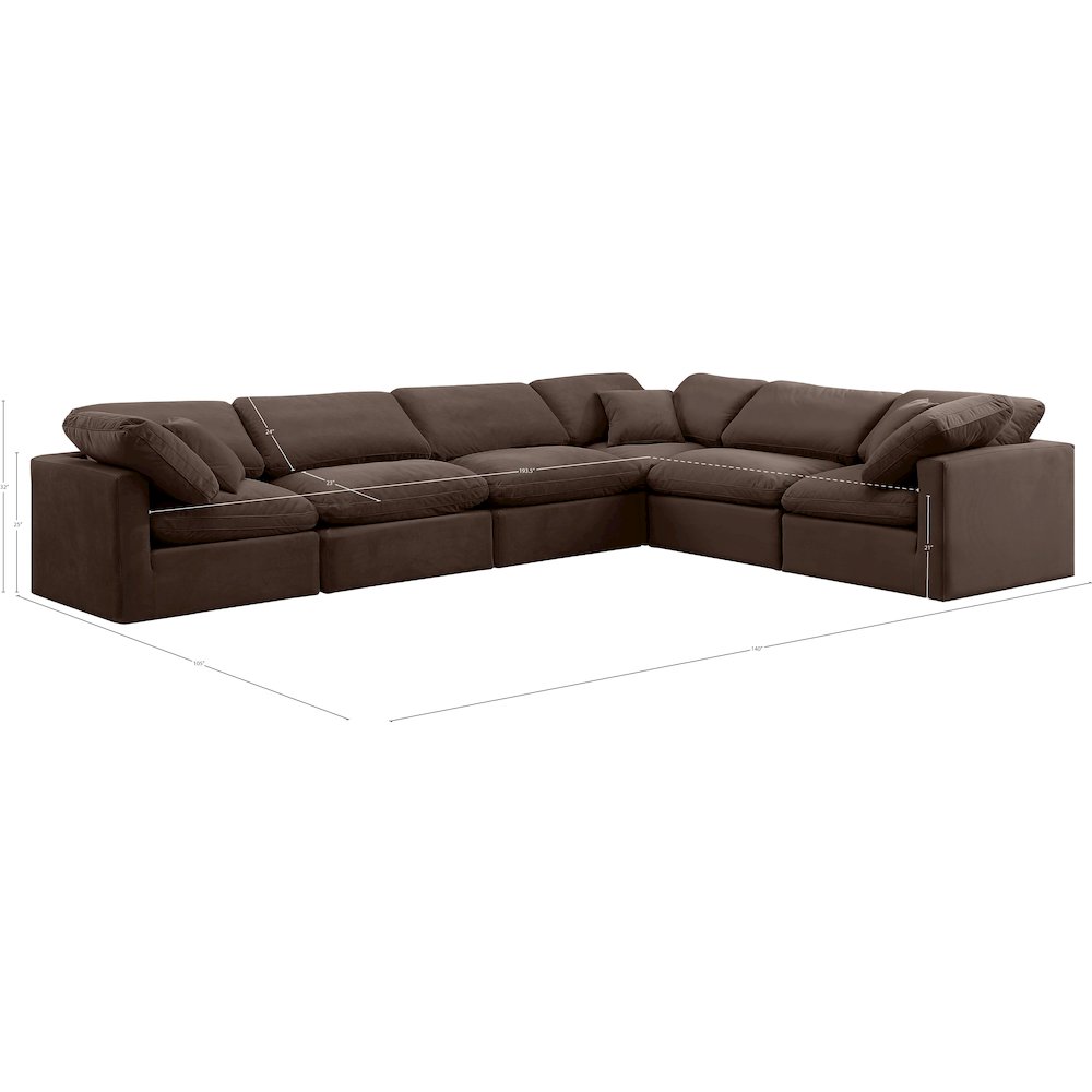 Indulge Brown Velvet Modular Sectional