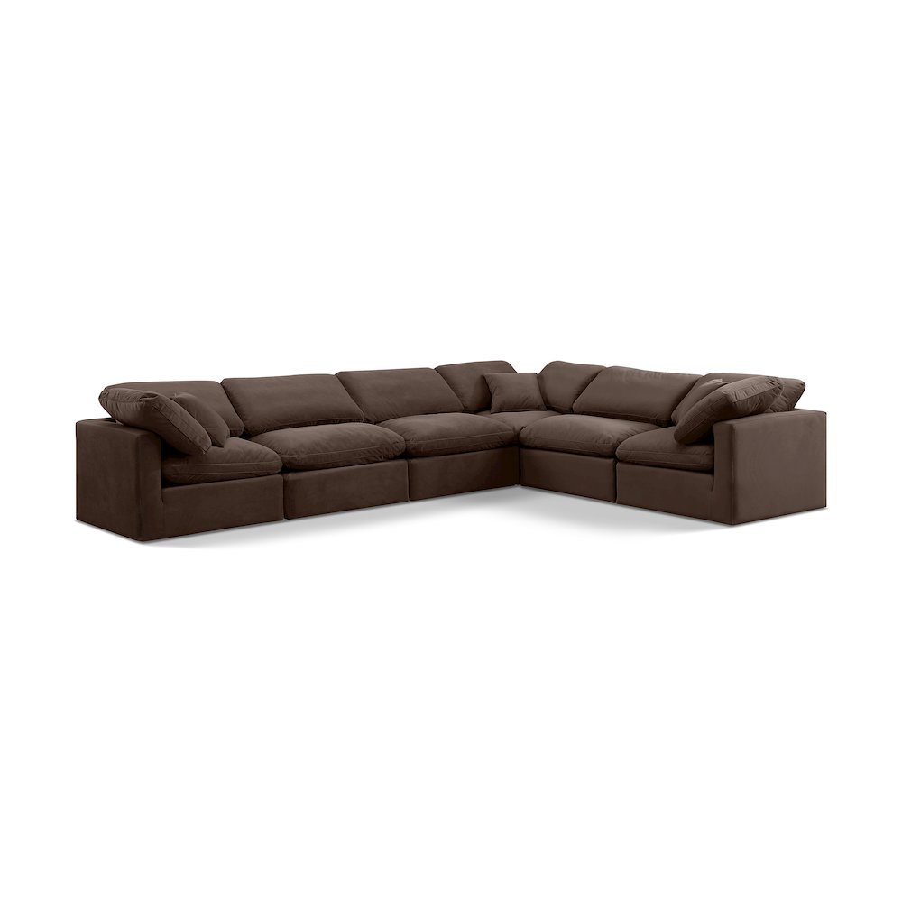 Indulge Brown Velvet Modular Sectional