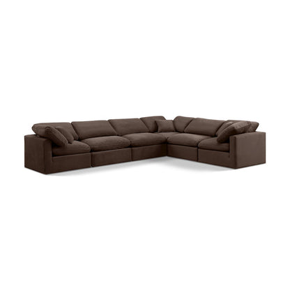 Indulge Brown Velvet Modular Sectional