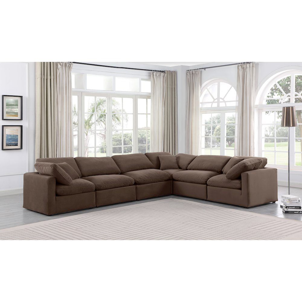 Indulge Brown Velvet Modular Sectional