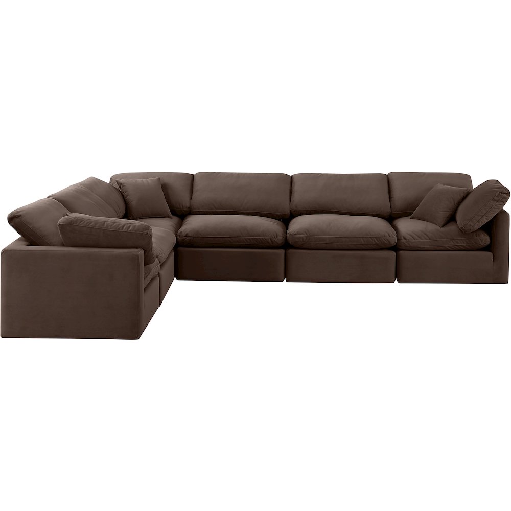 Indulge Brown Velvet Modular Sectional