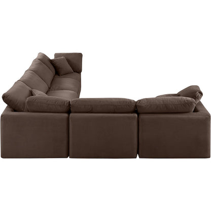 Indulge Brown Velvet Modular Sectional