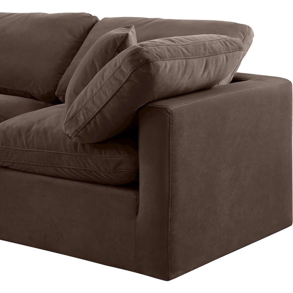 Indulge Brown Velvet Modular Sectional