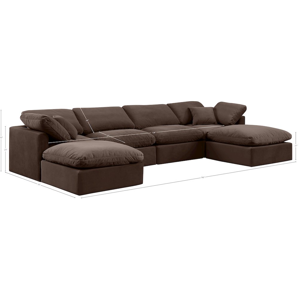 Indulge Brown Velvet Modular Sectional
