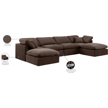 Indulge Brown Velvet Modular Sectional