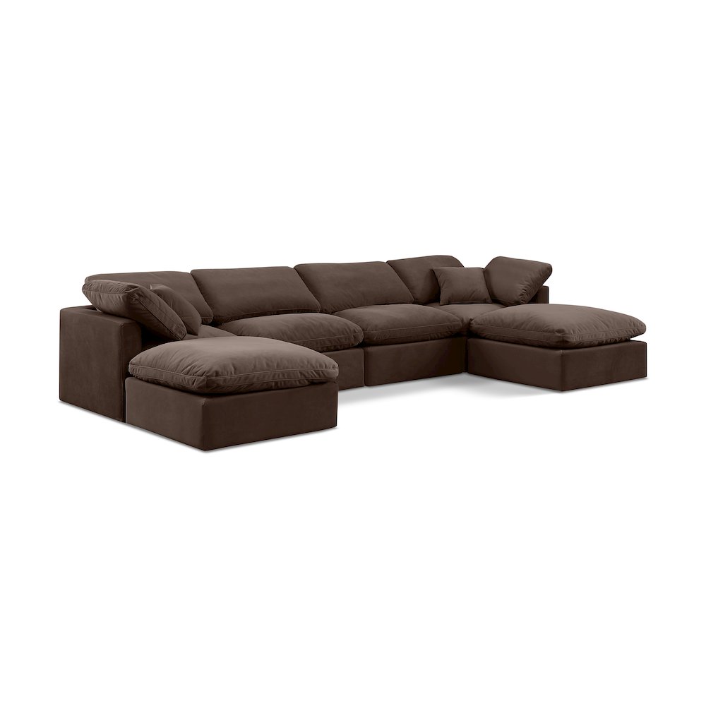 Indulge Brown Velvet Modular Sectional
