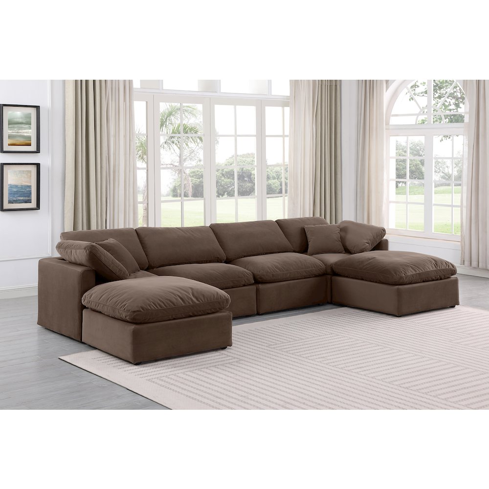 Indulge Brown Velvet Modular Sectional