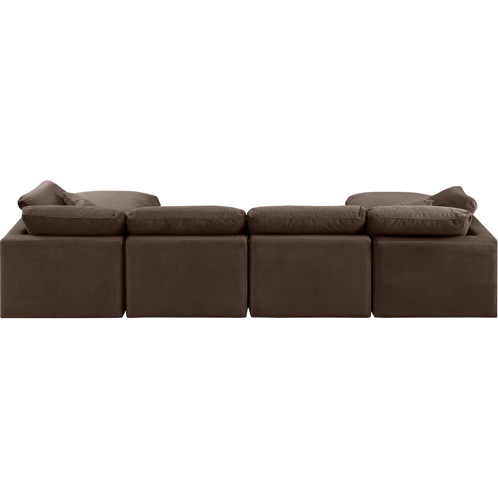 Indulge Brown Velvet Modular Sectional