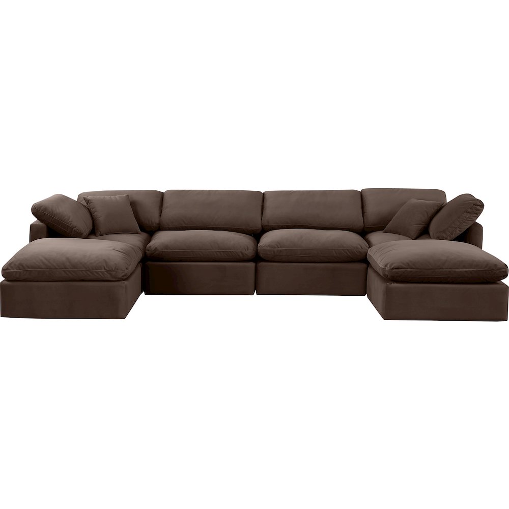 Indulge Brown Velvet Modular Sectional