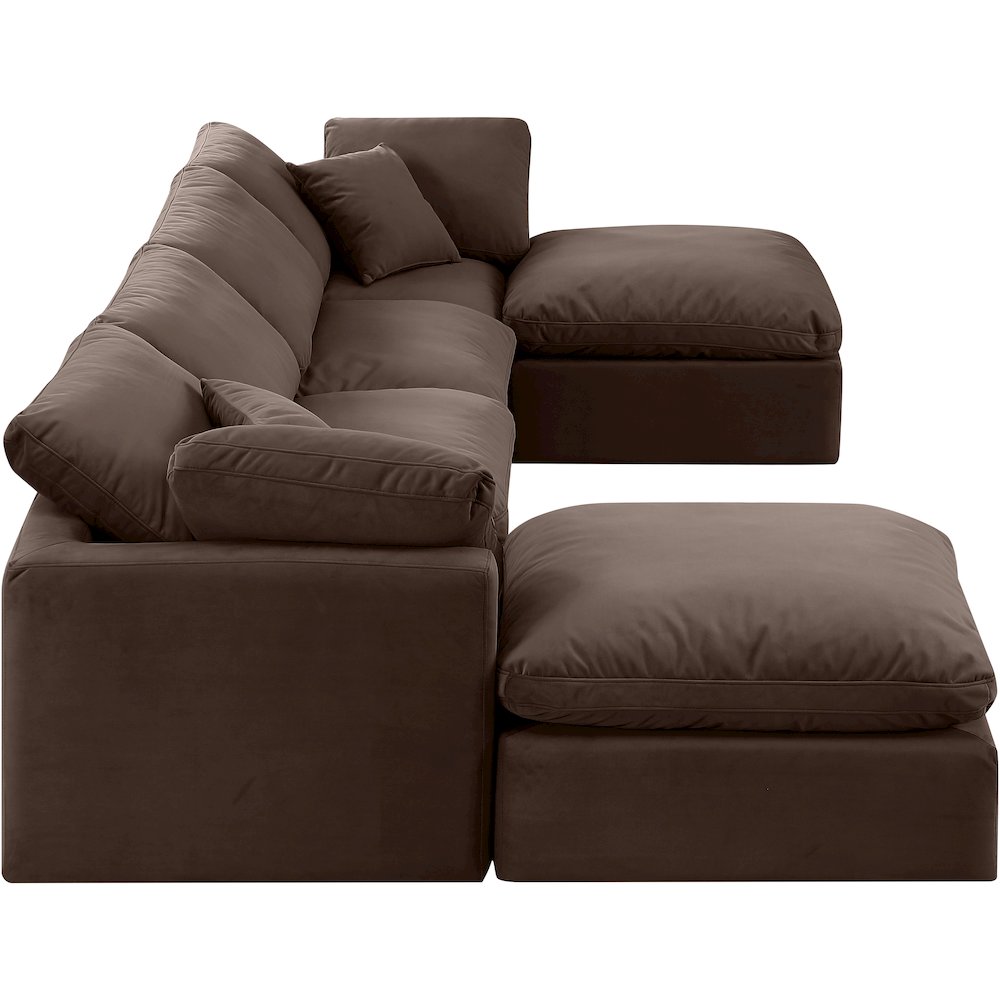Indulge Brown Velvet Modular Sectional